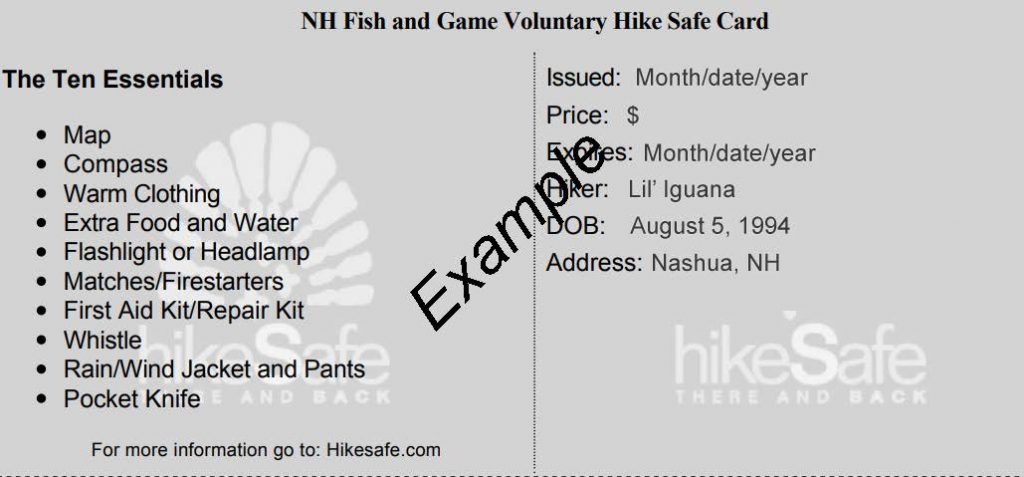 Hike Safe Card 2024
